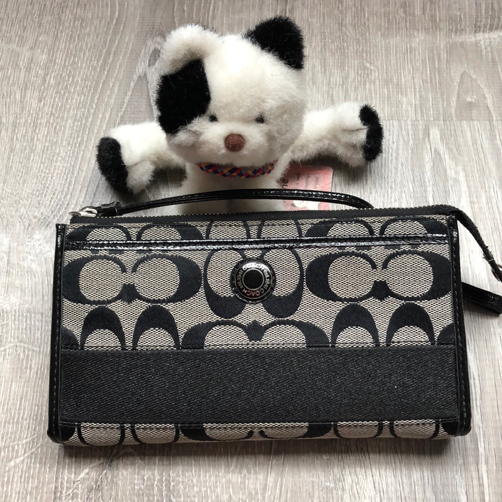 Coach signature wristlet wallet